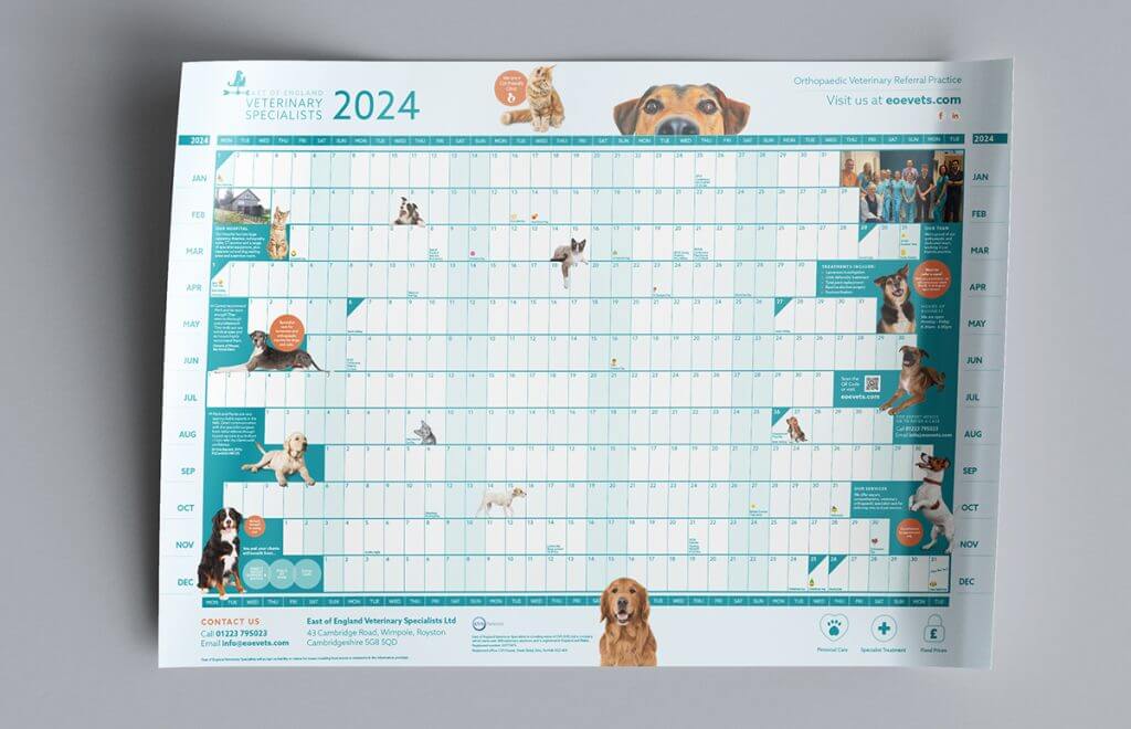 Year Planner Design for East of England Vets