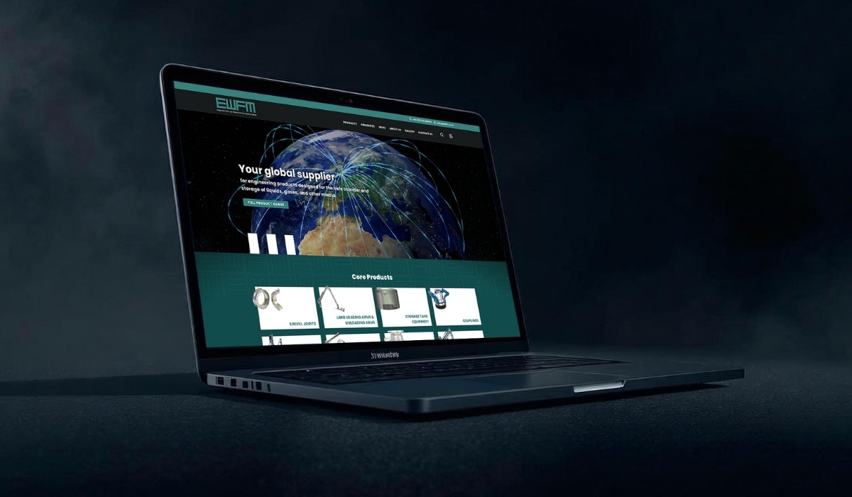 EWFM website on a laptop