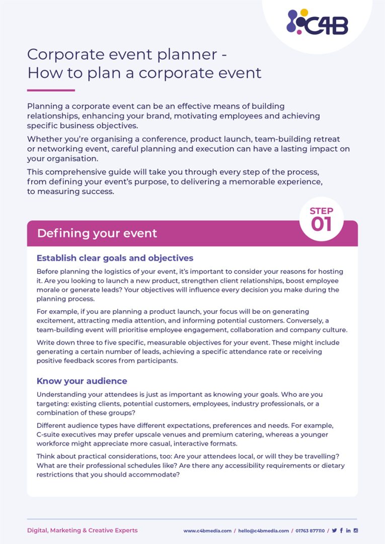 how to plan a corporate event