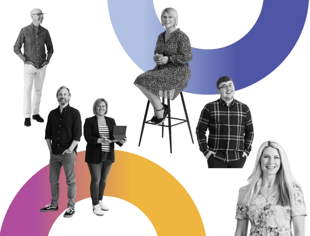 The C4B Media team showing in a homepage banner